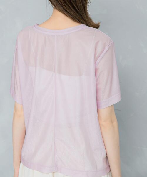 URBAN RESEARCH ROSSO WOMEN（アーバンリサーチ　ロッソ）の「シアーブライトカットソー（Tシャツ/カットソー・レディース・ピンク/オフホワイト・FREE）」の10枚目の写真