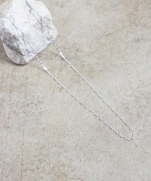 Magine(マージン)の「925 SILVER LONG AZUKI 4CUT NECKLACE 50cm:スターリング シルバー 長あずき 4面カット ネックレス(ネックレス・メンズ・シルバー・FREE)」の8枚目の写真