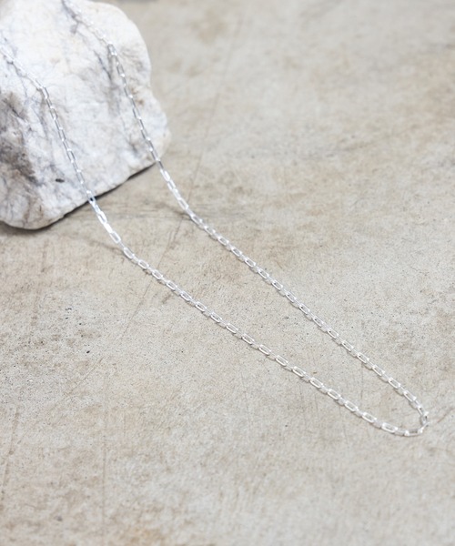 Magine(マージン)の「925 SILVER LONG AZUKI 4CUT NECKLACE 50cm:スターリング シルバー 長あずき 4面カット ネックレス(ネックレス・メンズ・シルバー・FREE)」の2枚目の写真