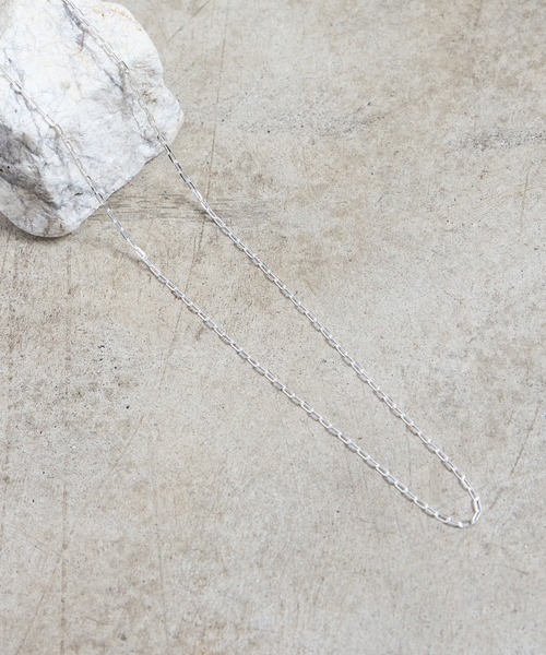 Magine(マージン)の「925 SILVER LONG AZUKI 4CUT NECKLACE 50cm:スターリング シルバー 長あずき 4面カット ネックレス(ネックレス・メンズ・シルバー・FREE)」の9枚目の写真