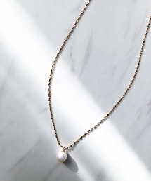 TIMELESS&THREE（タイムレスアンドスリー）の「一粒淡水パールスクリューネックレス（ネックレス）」