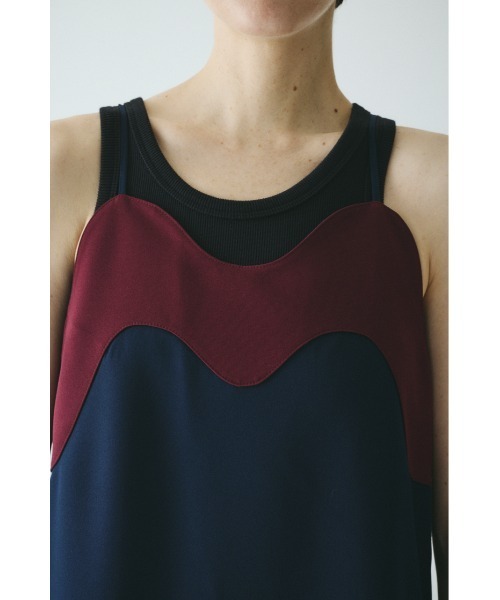 HeRIN.CYE（ヘリンドットサイ）の「Wave  pencil cami one piece　　ウェーブペンシルキャミワンピース（ワンピース・レディース・ブルー系その他3/ブラック/レッド・38/36）」の10枚目の写真
