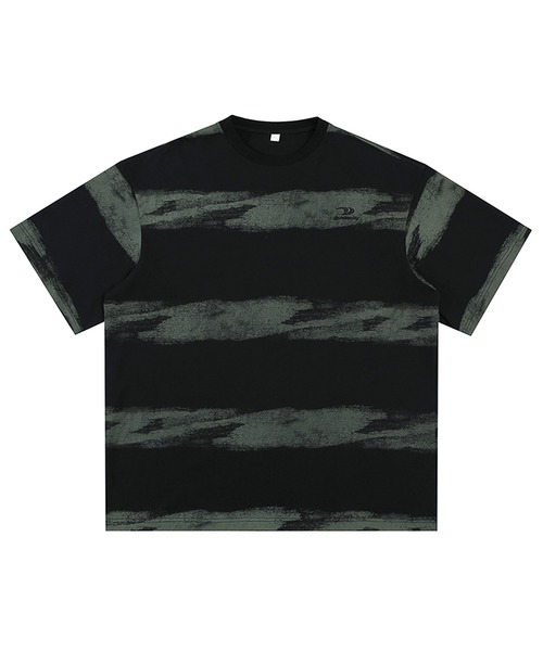 セール】AZAZEL オーバーサイズ ハンドペイントボーダー Tシャツ