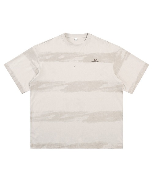 BO＋TEE セット　⭐︎今だけこの価格⭐︎ セール】AZAZEL オーバーサイズ ハンドペイントボーダー Tシャツ