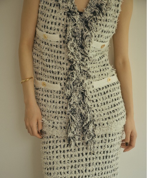 セール】チュールツイードジレトップス（その他トップス）｜anuans（ア