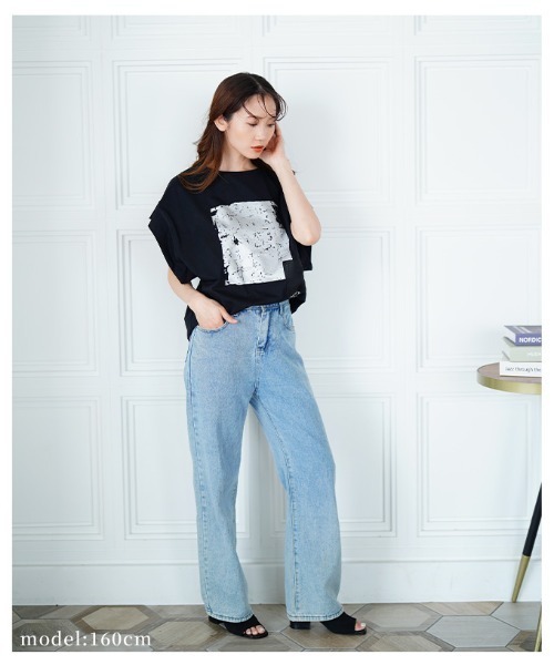 Sawa a la mode(サワアラモード)の「プリントコットンTシャツ(Tシャツ/カットソー・レディース・ホワイト/ブラック・FREE)」の22枚目の写真