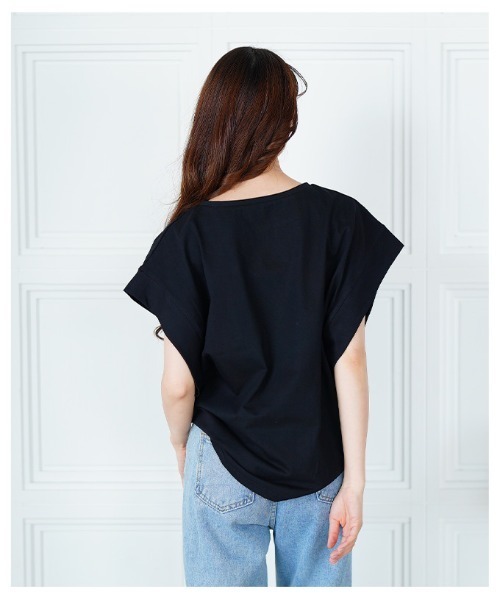 Sawa a la mode(サワアラモード)の「プリントコットンTシャツ(Tシャツ/カットソー・レディース・ホワイト/ブラック・FREE)」の21枚目の写真