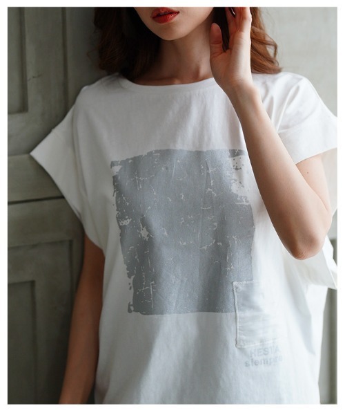 Sawa a la mode(サワアラモード)の「プリントコットンTシャツ(Tシャツ/カットソー・レディース・ホワイト/ブラック・FREE)」の15枚目の写真