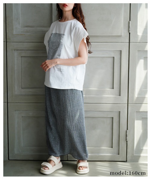 Sawa a la mode(サワアラモード)の「プリントコットンTシャツ(Tシャツ/カットソー・レディース・ホワイト/ブラック・FREE)」の14枚目の写真