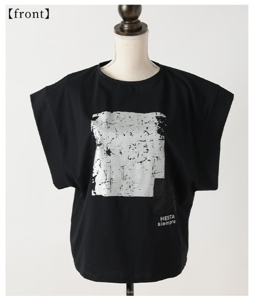 Sawa a la mode(サワアラモード)の「プリントコットンTシャツ(Tシャツ/カットソー・レディース・ホワイト/ブラック・FREE)」の7枚目の写真