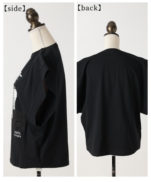 Sawa a la mode(サワアラモード)の「プリントコットンTシャツ(Tシャツ/カットソー・レディース・ホワイト/ブラック・FREE)」の6枚目の写真