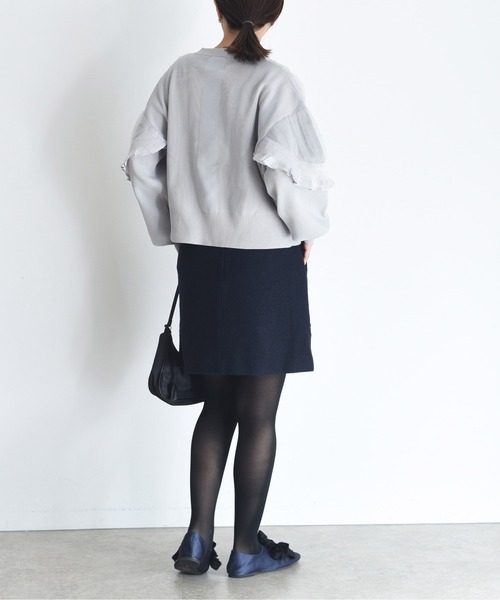 シャーリングフリルニットブルゾン Eimee Law│Eimee Law & LHELBIE