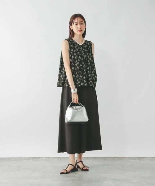 GLOBAL WORK（グローバルワーク）の「さらさらリラックスSET UP/575232（シャツ/ブラウス・レディース・ブラウン/ブラック系その他/ブラック・LARGE/MEDIUM）」の3枚目の写真