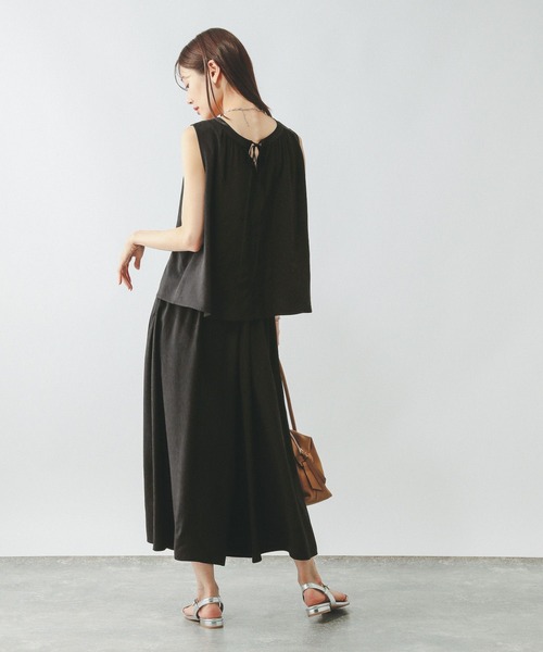 GLOBAL WORK（グローバルワーク）の「さらさらリラックスSET UP/575232（シャツ/ブラウス・レディース・ブラウン/ブラック系その他/ブラック・LARGE/MEDIUM）」の6枚目の写真