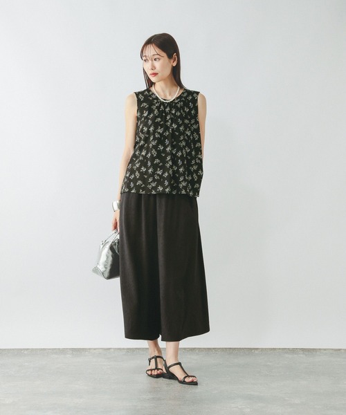 GLOBAL WORK（グローバルワーク）の「さらさらリラックスSET UP/575232（シャツ/ブラウス・レディース・ブラウン/ブラック系その他/ブラック・LARGE/MEDIUM）」の8枚目の写真