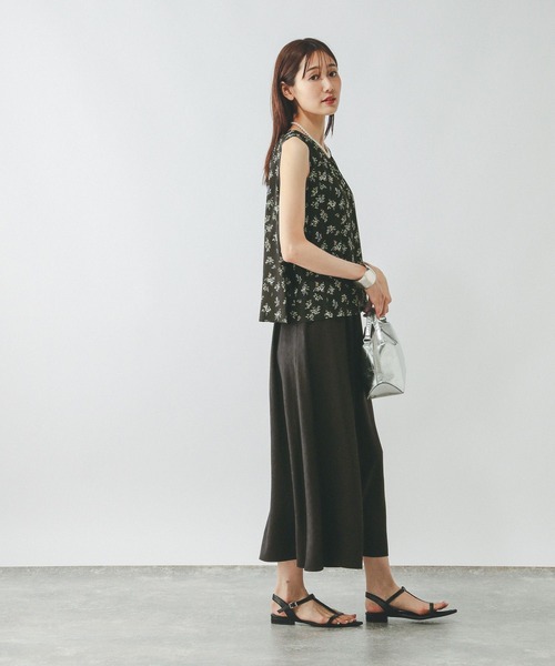 GLOBAL WORK（グローバルワーク）の「さらさらリラックスSET UP/575232（シャツ/ブラウス・レディース・ブラウン/ブラック系その他/ブラック・LARGE/MEDIUM）」の10枚目の写真