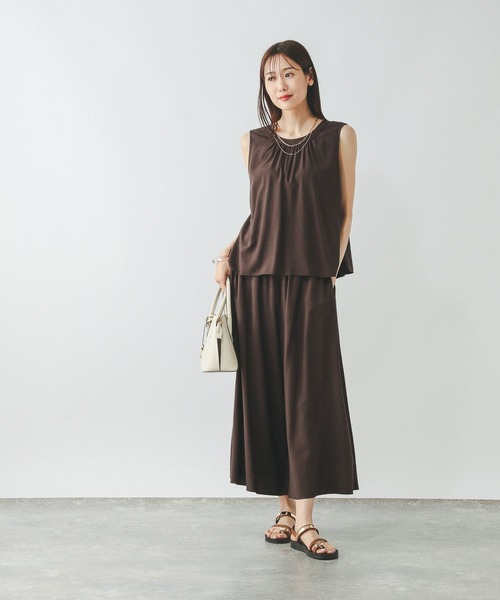 GLOBAL WORK（グローバルワーク）の「さらさらリラックスSET UP/575232（シャツ/ブラウス・レディース・ブラウン/ブラック系その他/ブラック・LARGE/MEDIUM）」の15枚目の写真