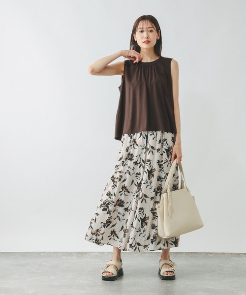 GLOBAL WORK（グローバルワーク）の「さらさらリラックスSET UP/575232（シャツ/ブラウス・レディース・ブラウン/ブラック系その他/ブラック・LARGE/MEDIUM）」の16枚目の写真