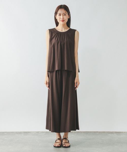 GLOBAL WORK（グローバルワーク）の「さらさらリラックスSET UP/575232（シャツ/ブラウス・レディース・ブラウン/ブラック系その他/ブラック・LARGE/MEDIUM）」の20枚目の写真