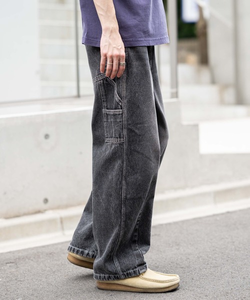 WEGO（ウィゴー）の「WEGO/イージーバレルレッグペインターパンツ（デニムパンツ・メンズ・スカイブルー/ブラック系3・SMALL/LARGE/MEDIUM）」の3枚目の写真