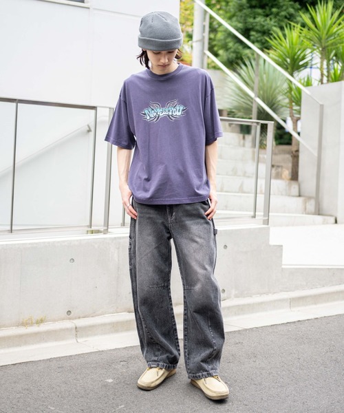 WEGO（ウィゴー）の「WEGO/イージーバレルレッグペインターパンツ（デニムパンツ・メンズ・スカイブルー/ブラック系3・SMALL/LARGE/MEDIUM）」の6枚目の写真