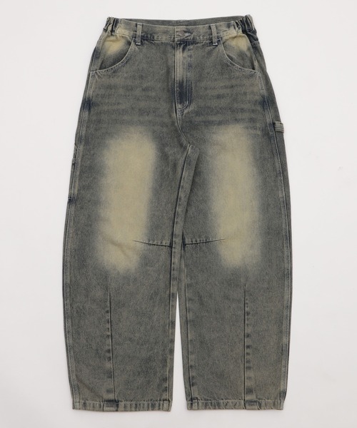 WEGO（ウィゴー）の「WEGO/イージーバレルレッグペインターパンツ（デニムパンツ・メンズ・スカイブルー/ブラック系3・SMALL/LARGE/MEDIUM）」の12枚目の写真