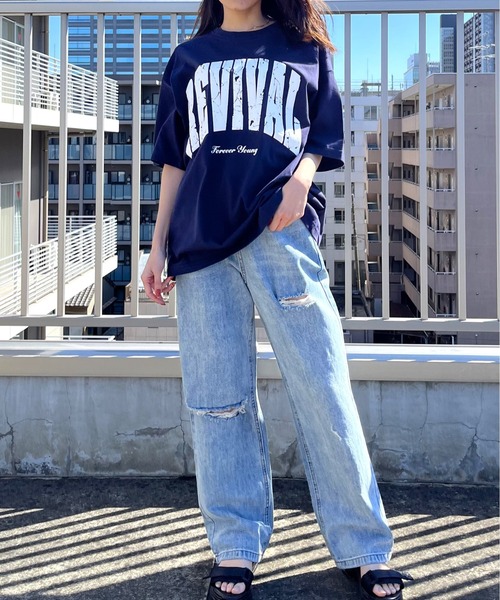 RGY(アールジーワイ)の「【RGY】REVIVAL発泡PTビッグシルエットTシャツ(Tシャツ/カットソー・メンズ・ネイビー/ホワイト/ブラック・MEDIUM/LARGE)」の16枚目の写真