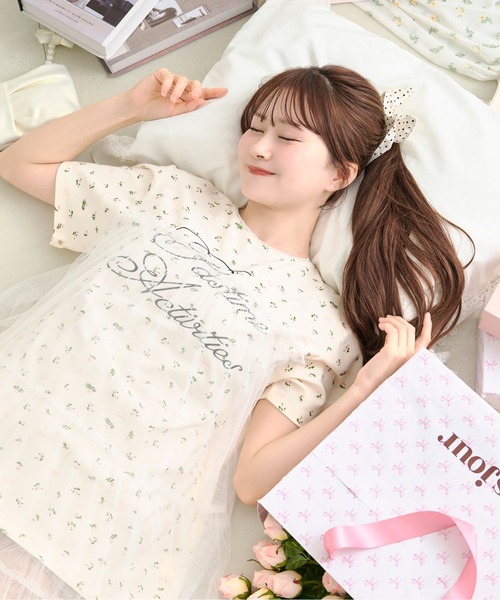 あかちゃすコラボアイテム】チュールTシャツワンピース（ワンピース