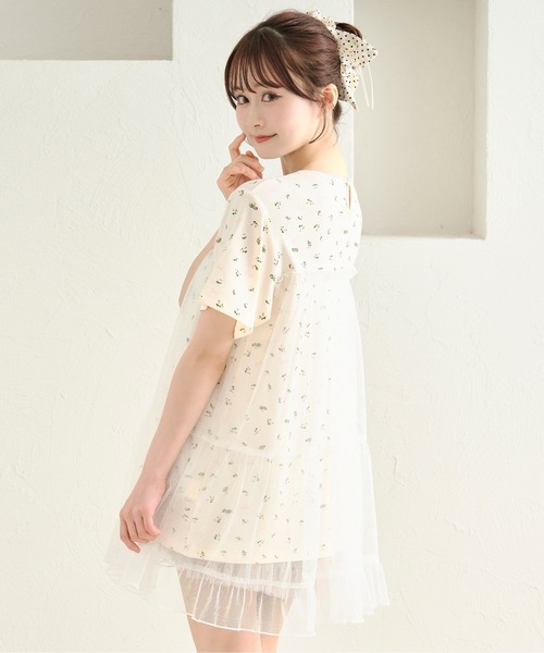 apres jour by あかちゃす（アプレジュールバイアカチャス）の「【あかちゃすコラボアイテム】チュールTシャツワンピース（ワンピース・レディース・ブラック/オフホワイト/アイボリー・X-LARGE/フリー）」の16枚目の写真