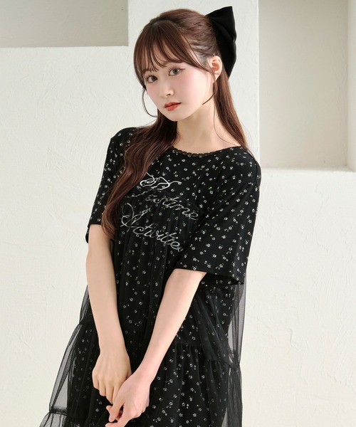 apres jour by あかちゃす（アプレジュールバイアカチャス）の「【あかちゃすコラボアイテム】チュールTシャツワンピース（ワンピース・レディース・ブラック/オフホワイト/アイボリー・X-LARGE/フリー）」の21枚目の写真