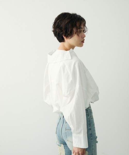 Clum(クルム)の「レイヤードデザインシャツ(シャツ/ブラウス・レディース・ホワイト/ブラック・FREE)」の15枚目の写真
