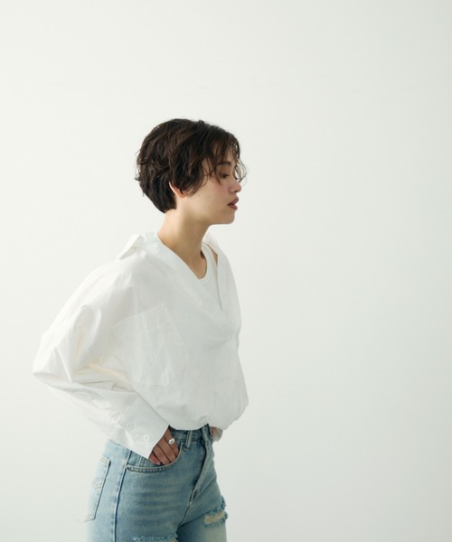 Clum(クルム)の「レイヤードデザインシャツ(シャツ/ブラウス・レディース・ホワイト/ブラック・FREE)」の17枚目の写真