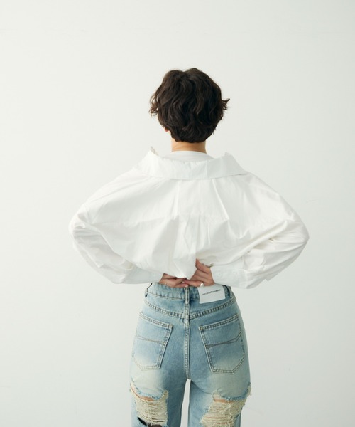 Clum(クルム)の「レイヤードデザインシャツ(シャツ/ブラウス・レディース・ホワイト/ブラック・FREE)」の21枚目の写真