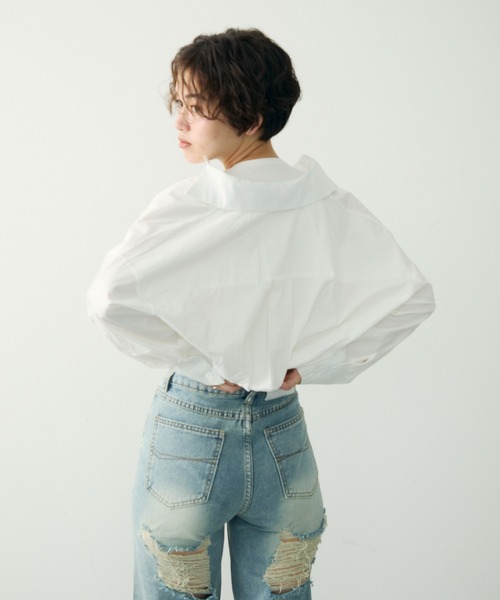 Clum(クルム)の「レイヤードデザインシャツ(シャツ/ブラウス・レディース・ホワイト/ブラック・FREE)」の22枚目の写真