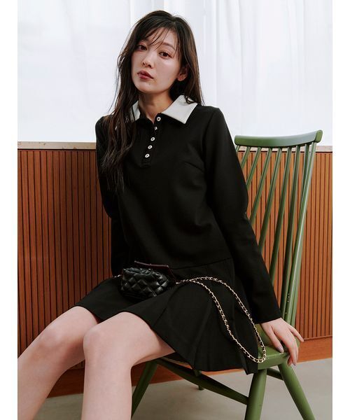 セール】衿つきプリーツカットミニワンピース（ワンピース）｜SNIDEL