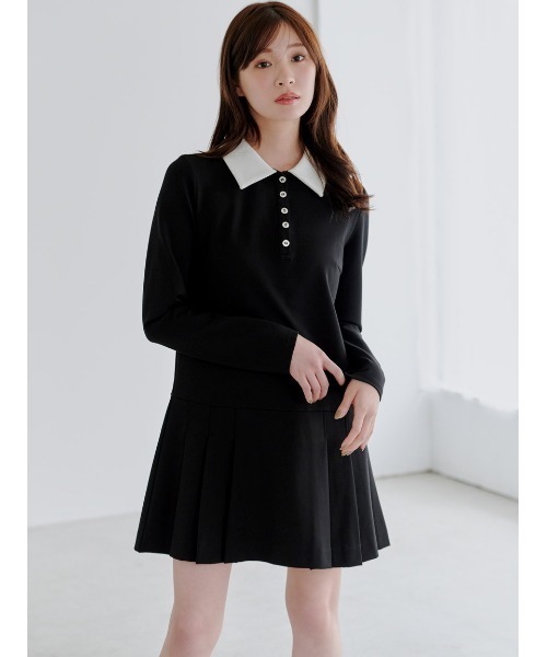 新作土日限定スナイデル Sustainable衿つきプリーツカットミニワンピース 衿つきプリーツカットミニワンピース(ミニワンピース