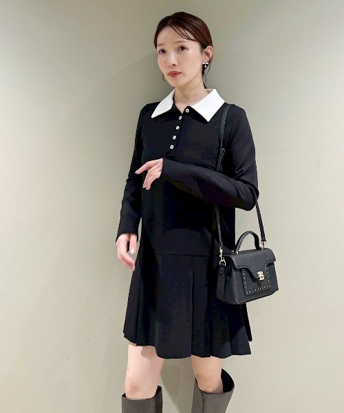 衿つきプリーツカットミニワンピース（ワンピース）｜SNIDEL