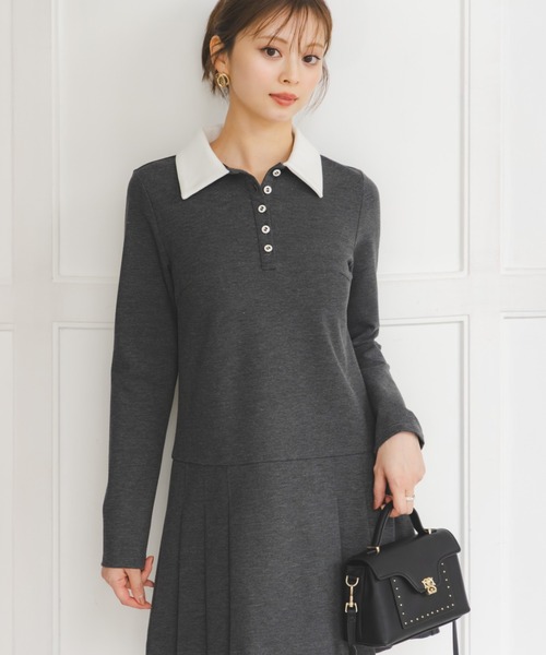 SNIDEL（スナイデル）の「衿つきプリーツカットミニワンピース（ワンピース・レディース・グリーン/ブラック/グレー・0/1）」の13枚目の写真