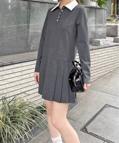 衿つきプリーツカットミニワンピース（ワンピース）｜SNIDEL