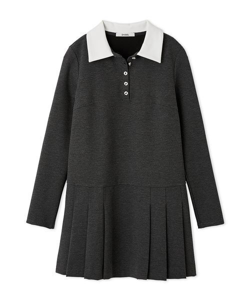 衿つきプリーツカットミニワンピース（ワンピース）｜SNIDEL