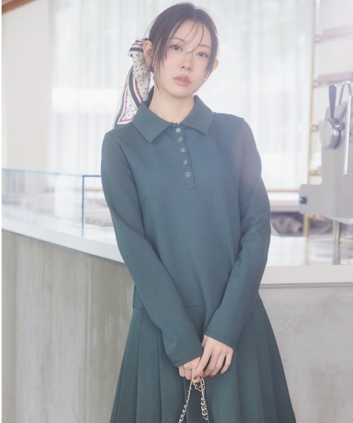 衿つきプリーツカットミニワンピース（ワンピース）｜SNIDEL