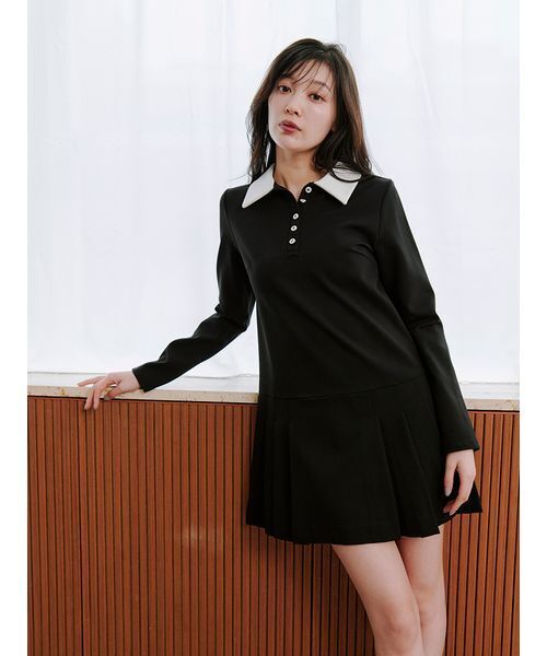 衿つきプリーツカットミニワンピース（ワンピース）｜SNIDEL