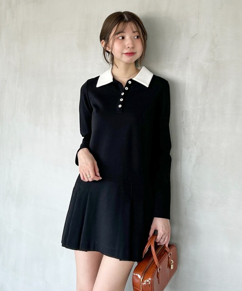 衿つきプリーツカットミニワンピース（ワンピース）｜SNIDEL