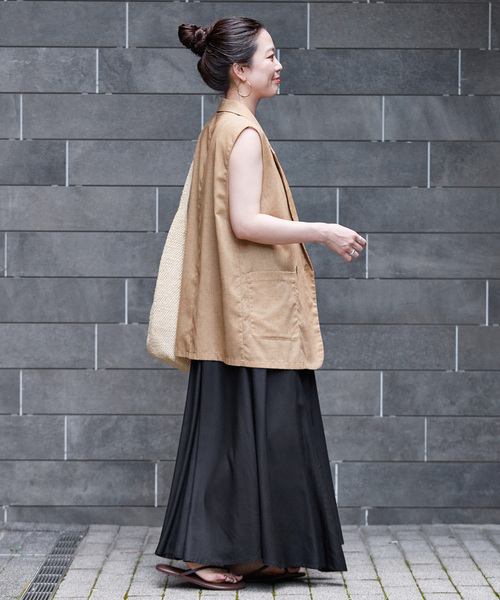 B.C STOCK(ベーセーストック)の「手洗い可 / レーヨンポプリンキャミワンピース(ワンピース・レディース・ブラック/ブラウン・FREE)」の6枚目の写真