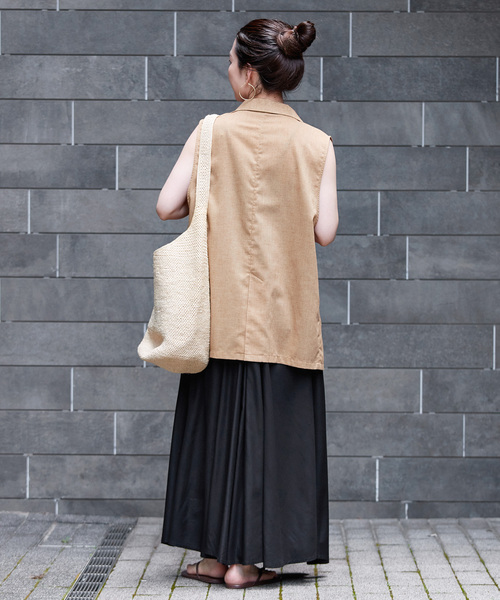 B.C STOCK(ベーセーストック)の「手洗い可 / レーヨンポプリンキャミワンピース(ワンピース・レディース・ブラック/ブラウン・FREE)」の7枚目の写真