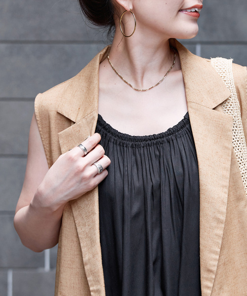 B.C STOCK(ベーセーストック)の「手洗い可 / レーヨンポプリンキャミワンピース(ワンピース・レディース・ブラック/ブラウン・FREE)」の8枚目の写真