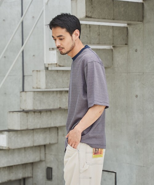 coen（コーエン）の「クリーンプラスボーダーTシャツ【抗菌防臭・防汚（食品汚れ）・UVカット】（Tシャツ/カットソー・メンズ・ネイビー/ブラック・S/M/L/XL）」の13枚目の写真