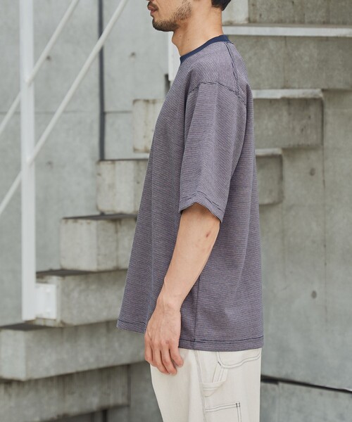 coen（コーエン）の「クリーンプラスボーダーTシャツ【抗菌防臭・防汚（食品汚れ）・UVカット】（Tシャツ/カットソー・メンズ・ネイビー/ブラック・S/M/L/XL）」の17枚目の写真