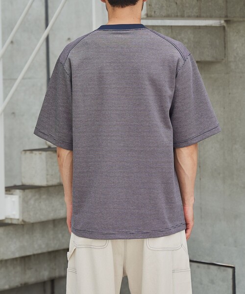 coen（コーエン）の「クリーンプラスボーダーTシャツ【抗菌防臭・防汚（食品汚れ）・UVカット】（Tシャツ/カットソー・メンズ・ネイビー/ブラック・S/M/L/XL）」の18枚目の写真