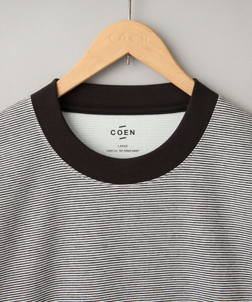 coen（コーエン）の「クリーンプラスボーダーTシャツ【抗菌防臭・防汚（食品汚れ）・UVカット】（Tシャツ/カットソー・メンズ・ネイビー/ブラック・S/M/L/XL）」の21枚目の写真